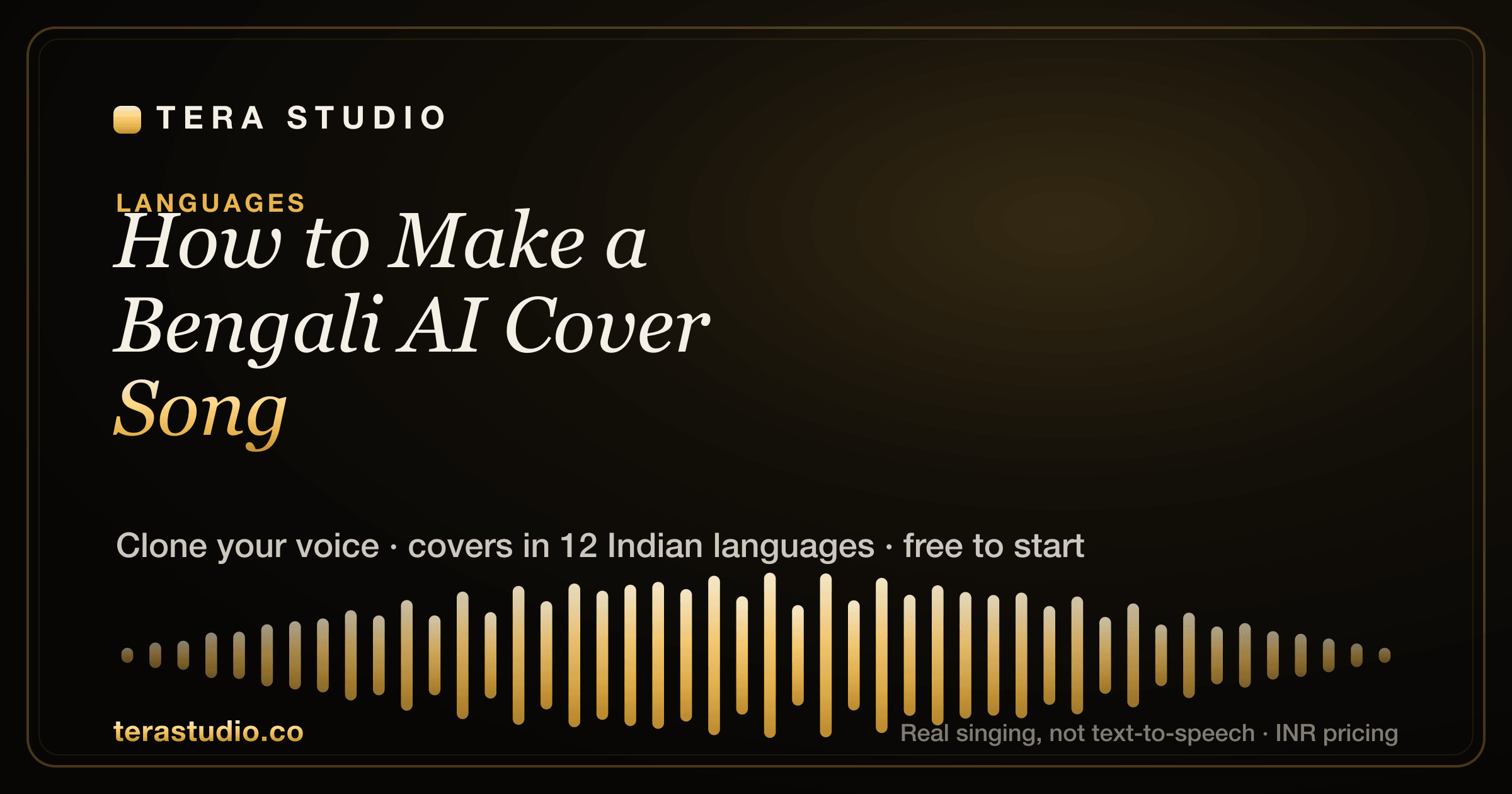 How to Make a Bengali AI Cover Song (2026) — Tera Studio