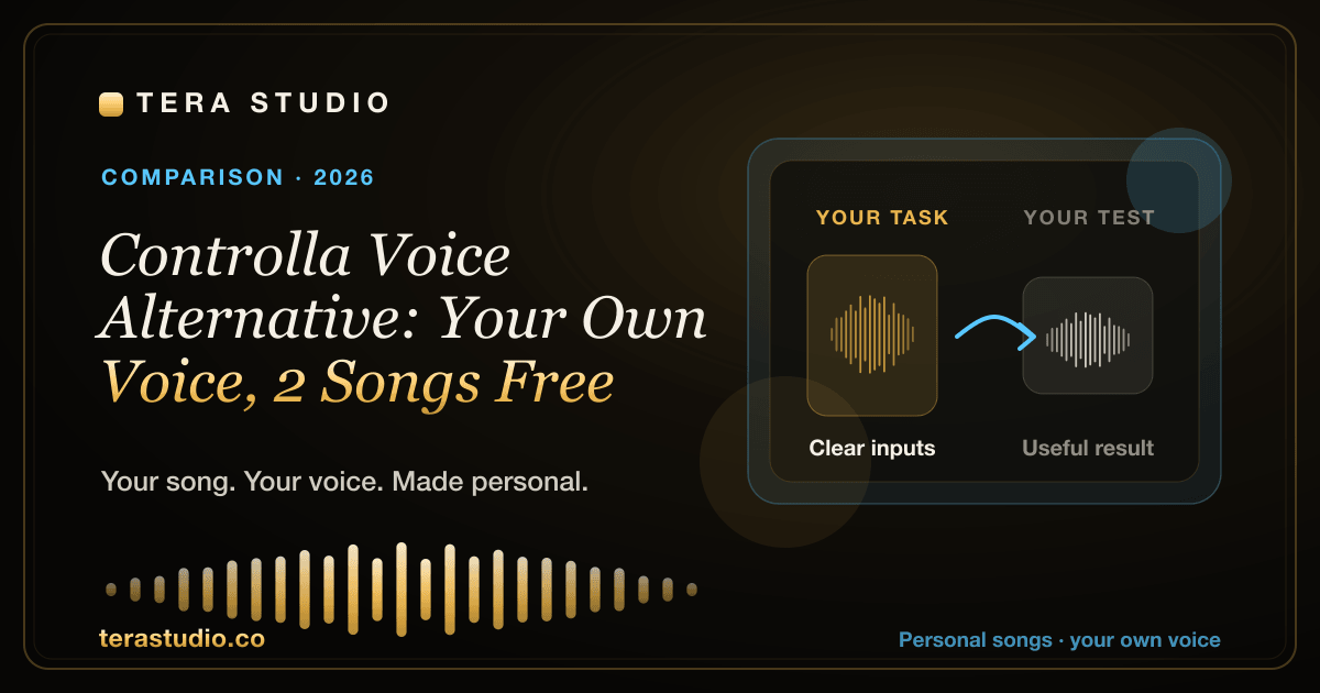 Controlla Voice Alternative: Your Own Voice, 2 Songs Free — Tera Studio