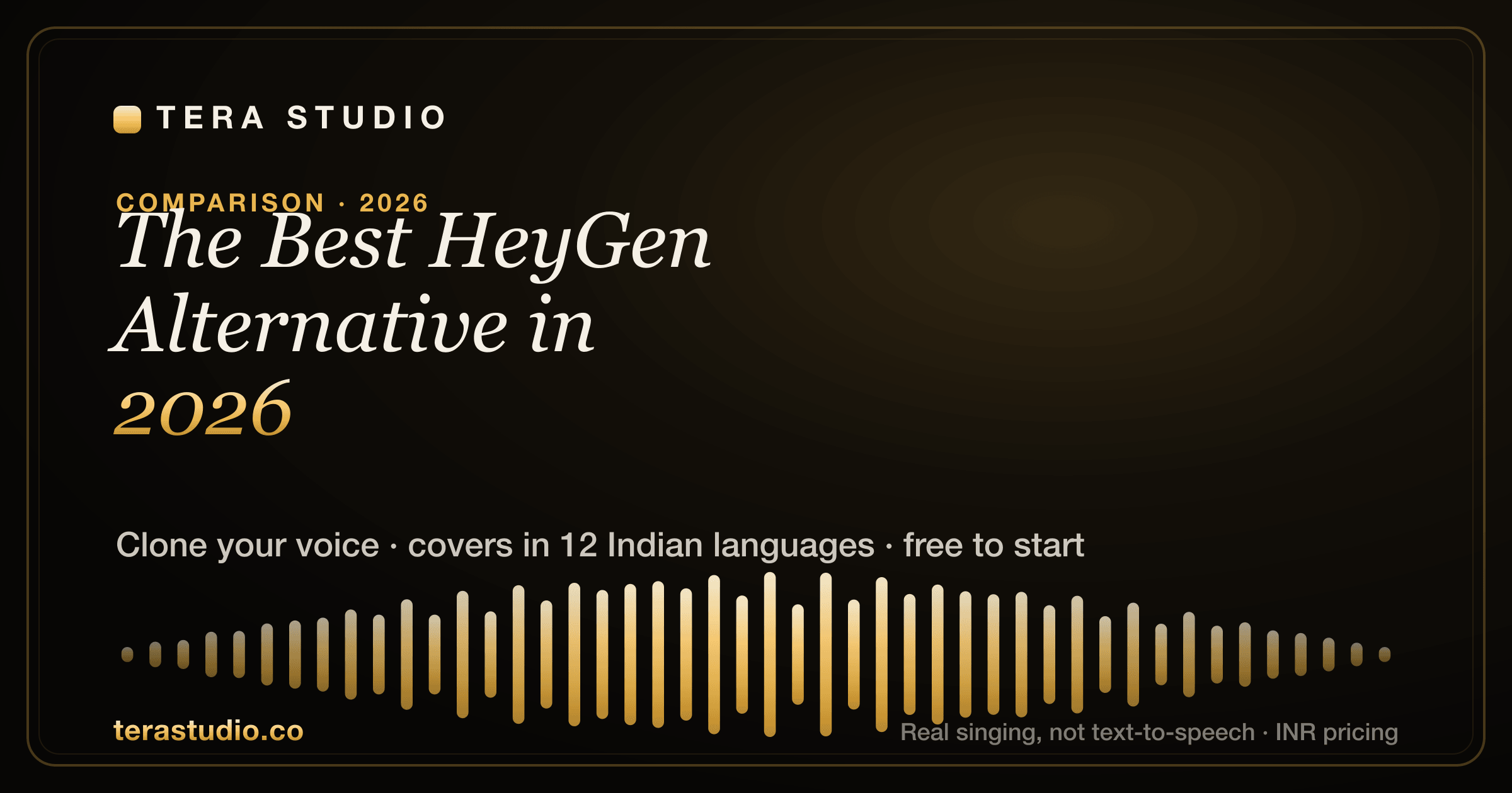 The Best HeyGen Alternative in 2026 (Cheaper, in INR, and It Sings) — Tera Studio