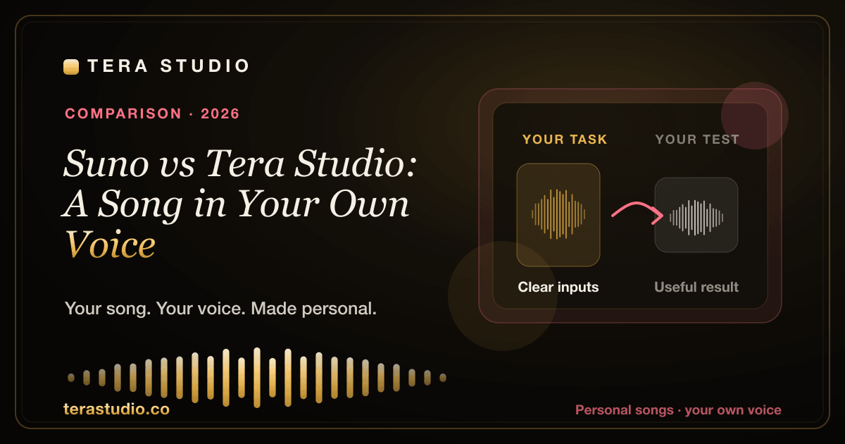 Suno vs Tera Studio: A Song in Your Own Voice — Tera Studio